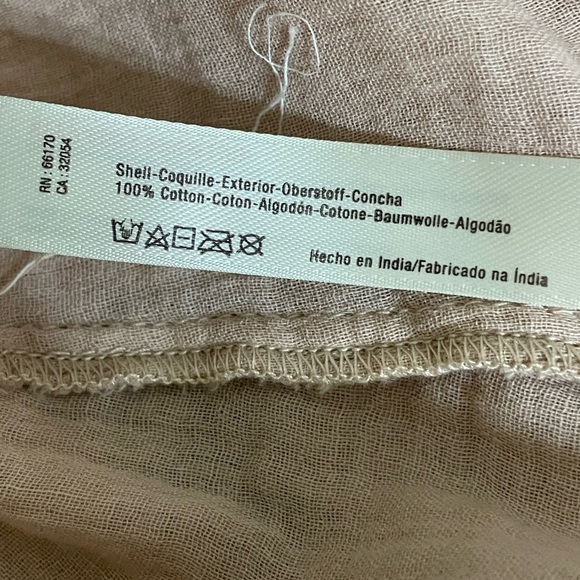 FREE PEOPLE Dusty Pink Cream Lace Trim  Boho Blouse Trendy Sleeve Cotton Gauze - Picture 14 of 15